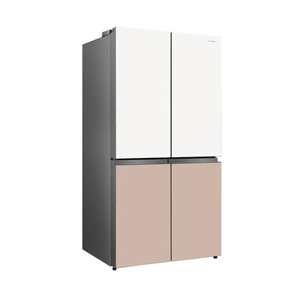 611L Four Door Inverter Refrigerator White & Khaki Glass | Fridge SG