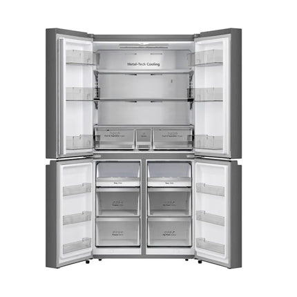 611L Four Door Inverter Refrigerator White & Khaki Glass | Fridge SG