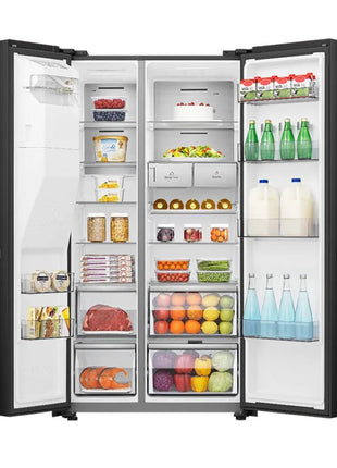 634L Side By Side Inverter Refrigerator Black Steel | Fridge SG