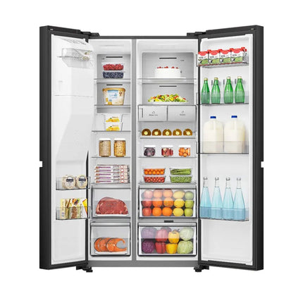 634L Side By Side Inverter Refrigerator Black Steel | Fridge SG