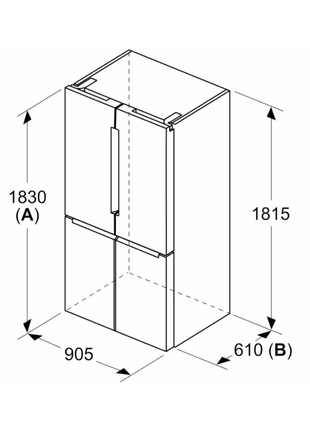 Bosch 605L Side by Side Refrigerator (Dark Inox)