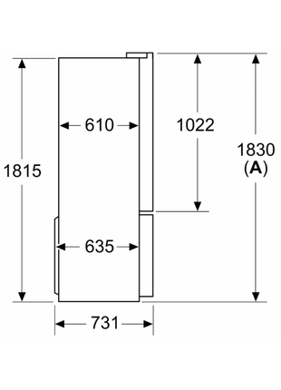 Bosch 605L Side by Side Refrigerator (Stainless Steel)