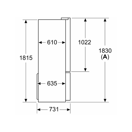 Bosch 605L Side by Side Refrigerator (Stainless Steel)