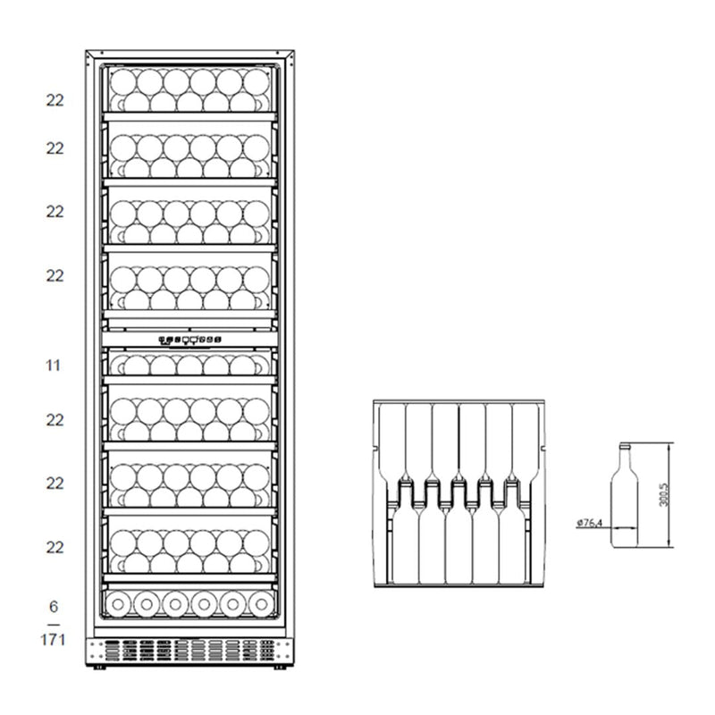 Brandt 171 Dual Zone Bot Wine Cabinet (Anti-Condensation)