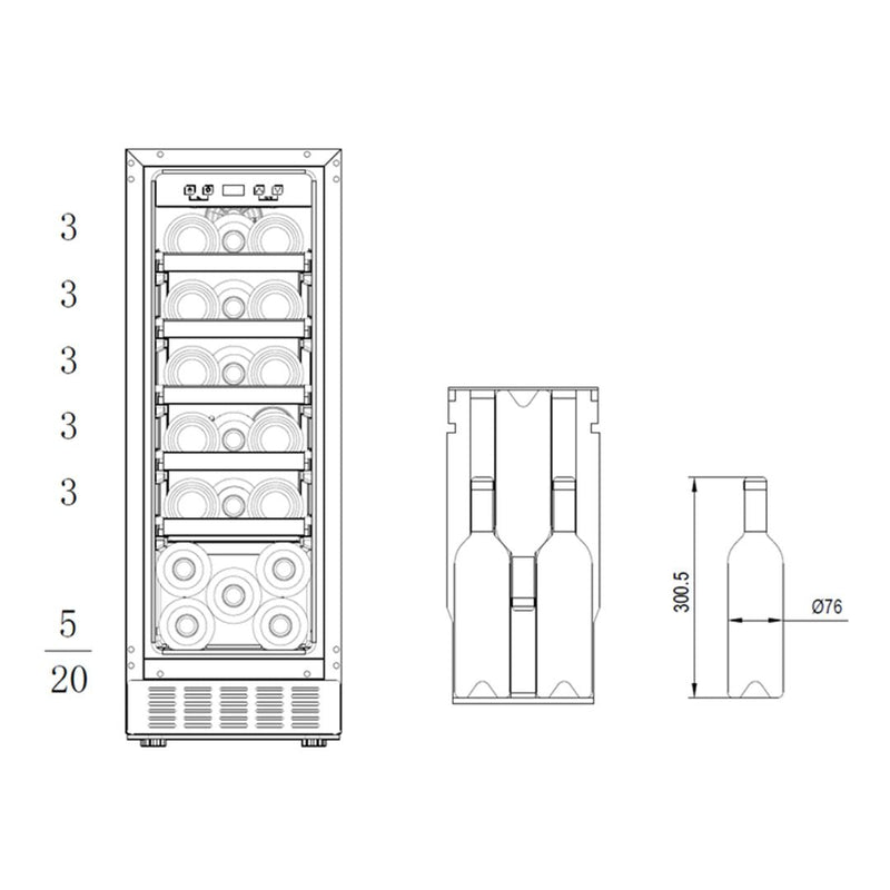 Brandt 20 Bot Wine Cabinet