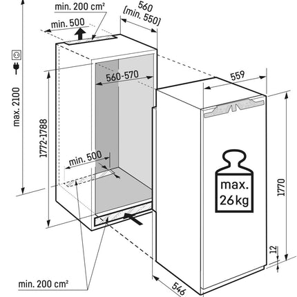 Liebherr 321L Integrated Refrigerator