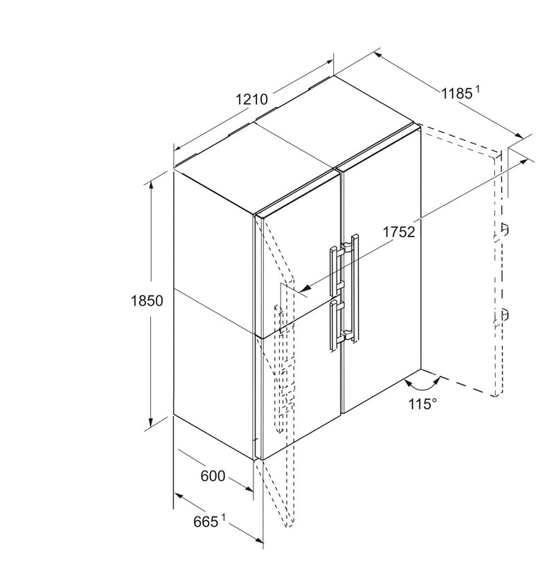 Liebherr 664L Side-by-Side Fridge Freezer