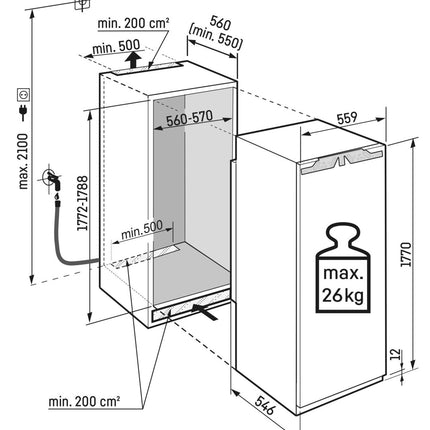 Liebherr 249L Integrated Freezer