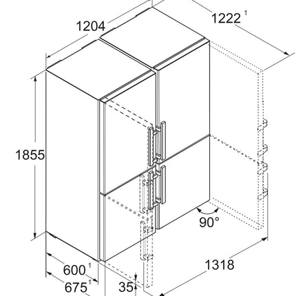 Liebherr 311L Side-by-Side Fridge Freezer