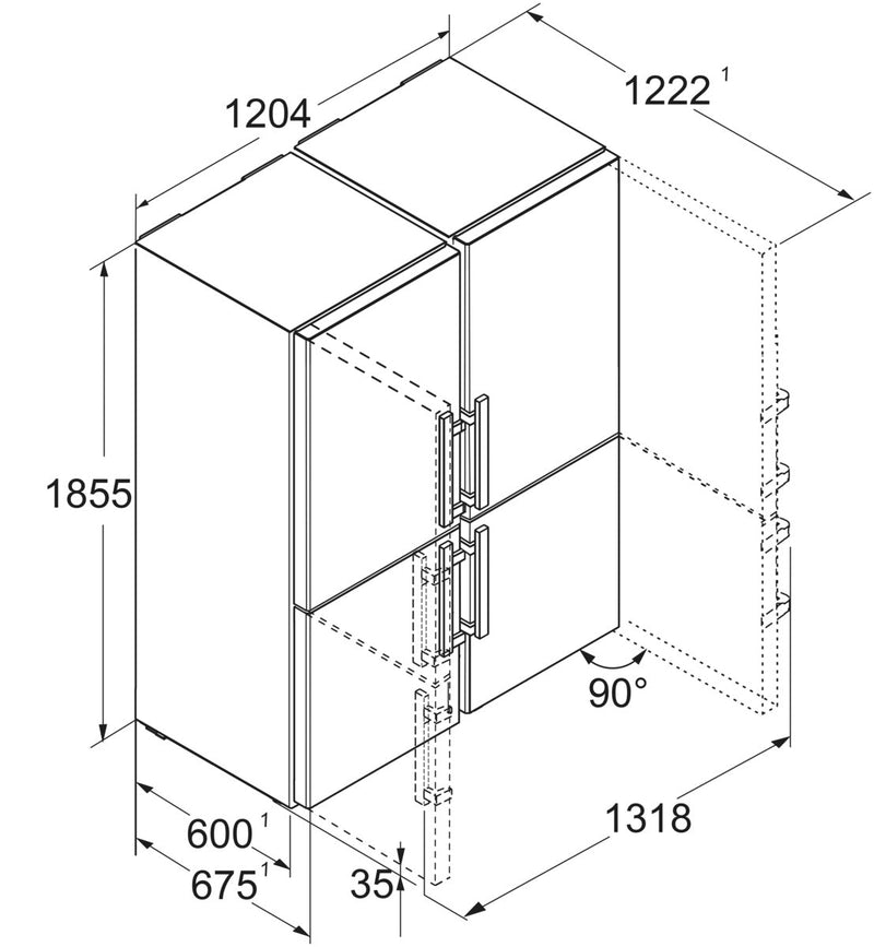 Liebherr 311L Side-by-Side Fridge Freezer