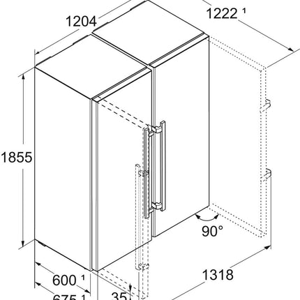Liebherr 320L Side-by-Side Fridge Freezer