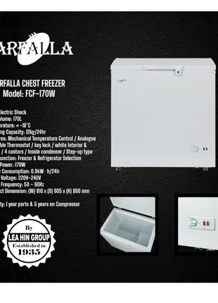 Farfalla 170L Chest Freezer/Refrigerator