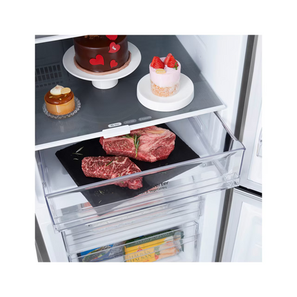 LG 335L Smart Inverter Compressor™ Bottom Mount Fridge in Prime Silver
