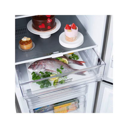 LG 335L Smart Inverter Compressor™ Bottom Mount Fridge in Prime Silver