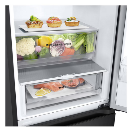 LG 344L Smart Inverter Compressor™ Bottom Mount Fridge in Essence Matte Black