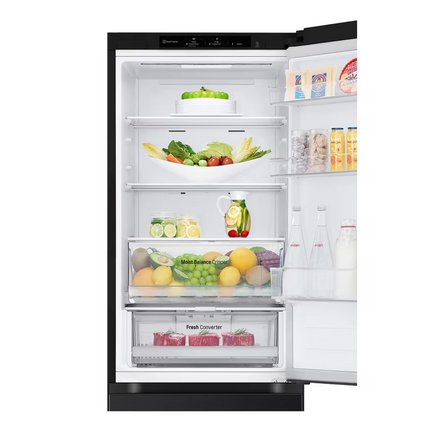 LG 344L Smart Inverter Compressor™ Bottom Mount Fridge in Essence Matte Black
