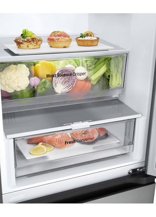 LG 344L Smart Inverter Compressor™ Bottom Mount Fridge in Prime Silver