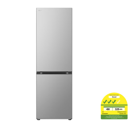 LG 344L Smart Inverter Compressor™ Bottom Mount Fridge in Prime Silver