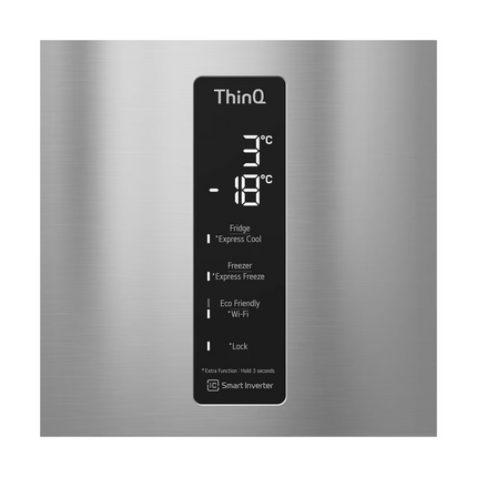 LG 462L Smart Inverter Compressor™ Bottom Mount Fridge in Prime Silver