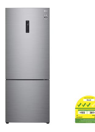 LG 462L Smart Inverter Compressor™ Bottom Mount Fridge in Prime Silver