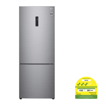 LG 462L Smart Inverter Compressor™ Bottom Mount Fridge in Prime Silver