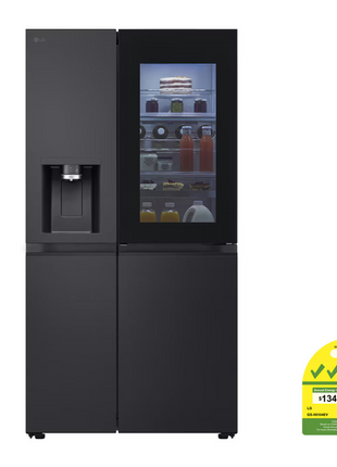 LG 628L InstaView® Side by Side Refrigerator Essence Black Steel