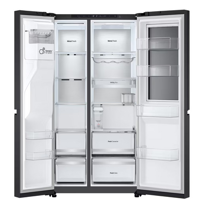 LG 628L InstaView® Side by Side Refrigerator Essence Black Steel