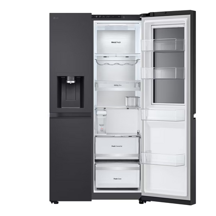 LG 628L InstaView® Side by Side Refrigerator Essence Black Steel
