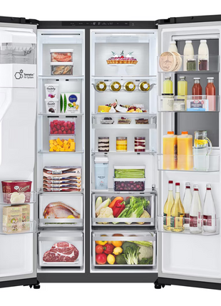 LG 628L InstaView® Side by Side Refrigerator Essence Black Steel