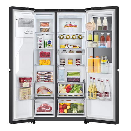 LG 628L InstaView® Side by Side Refrigerator Essence Black Steel