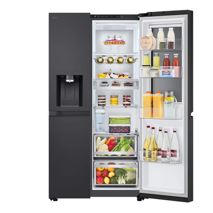 LG 628L InstaView® Side by Side Refrigerator Essence Black Steel