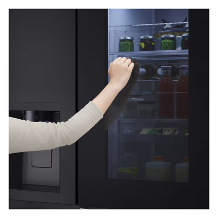 LG 628L InstaView® Side by Side Refrigerator Essence Black Steel