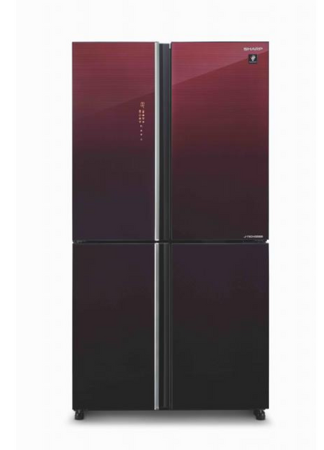 Sharp 567L Multi-Door Refrigerator Fridge in Dark Maroon