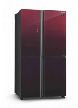 Sharp 567L Multi-Door Refrigerator Fridge in Dark Maroon