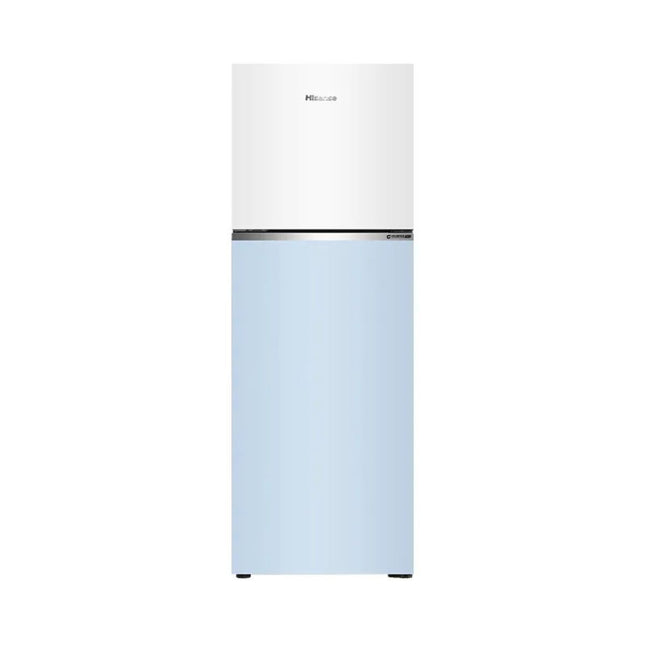 Hisense 327L Top Mount Inverter Refrigerator White & Blue Glass