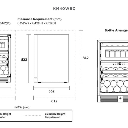 Kadeka Wine & Beverage Fridge Set – KM40WBC + KB60BC