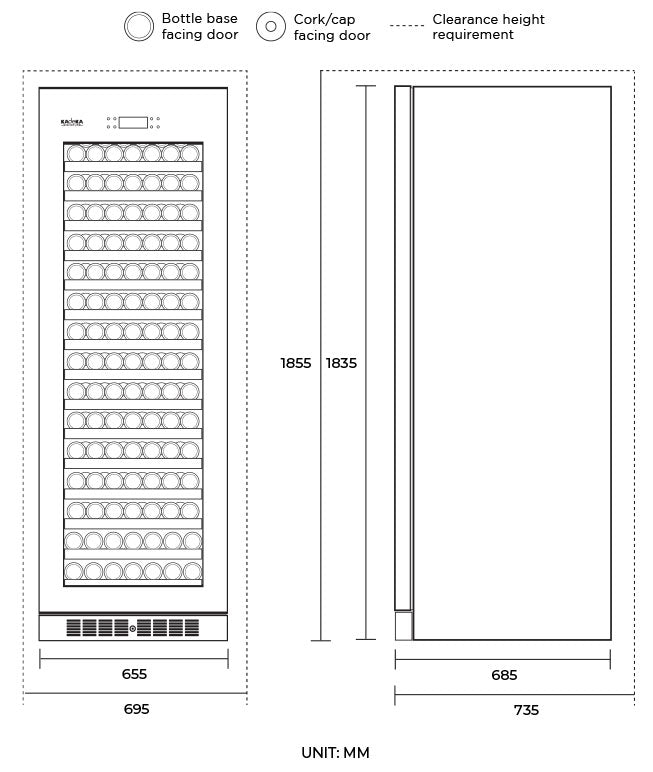 Kadeka 194 Inverter Technology Bot Wine Cabinet