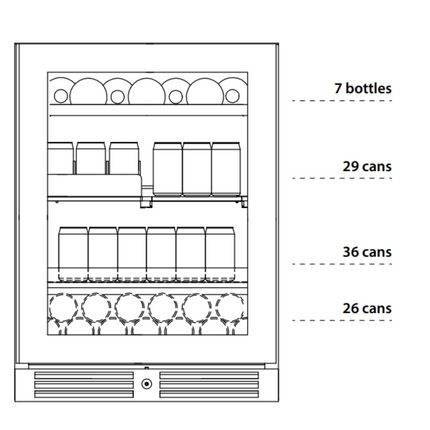 Kadeka 97 Cans 7 Bot Beverage Chiller (Stainless Steel)