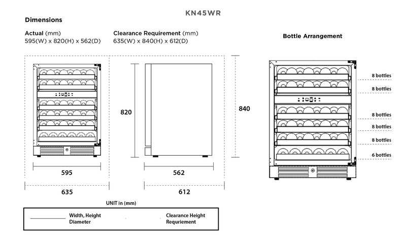 Kadeka 46 Bot Wine Cabinet Specs | WineFridge SG