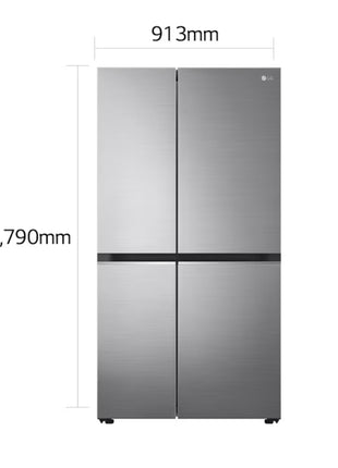 LG 647L Linear Compressor Side by Side Refrigerator in Platinum Silver | FridgeSG