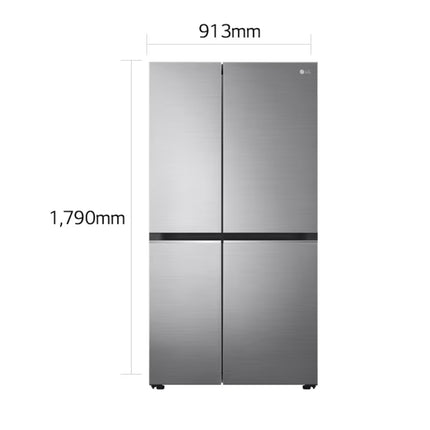LG 647L Linear Compressor Side by Side Refrigerator in Platinum Silver | FridgeSG