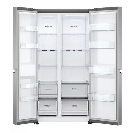 LG 647L Linear Compressor Side by Side Refrigerator in Platinum Silver | FridgeSG