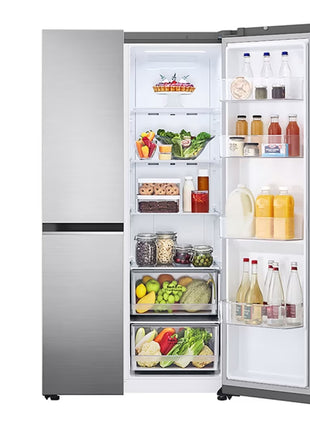 LG 647L Linear Compressor Side by Side Refrigerator in Platinum Silver | FridgeSG