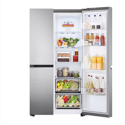 LG 647L Linear Compressor Side by Side Refrigerator in Platinum Silver | FridgeSG