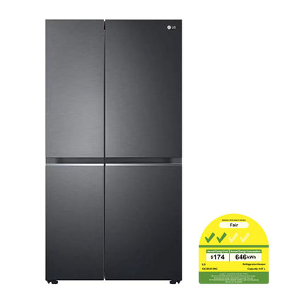 LG 647L Smart Inverter Compressor™ Side by Side Refrigerator in Matte Black