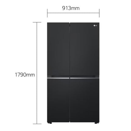 LG 647L Smart Inverter Compressor™ Side by Side Refrigerator in Essence Matte Black