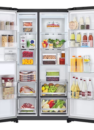 LG 647L Smart Inverter Compressor™ Side by Side Refrigerator in Essence Matte Black