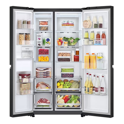 LG 647L Smart Inverter Compressor™ Side by Side Refrigerator in Essence Matte Black