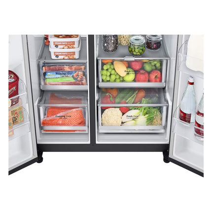LG 647L Smart Inverter Compressor™ Side by Side Refrigerator in Essence Matte Black