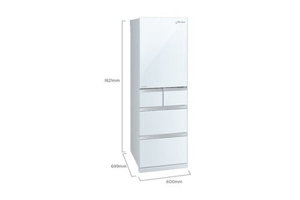 Mitsubishi 455L Multi-Door Refrigerator (Glass White)